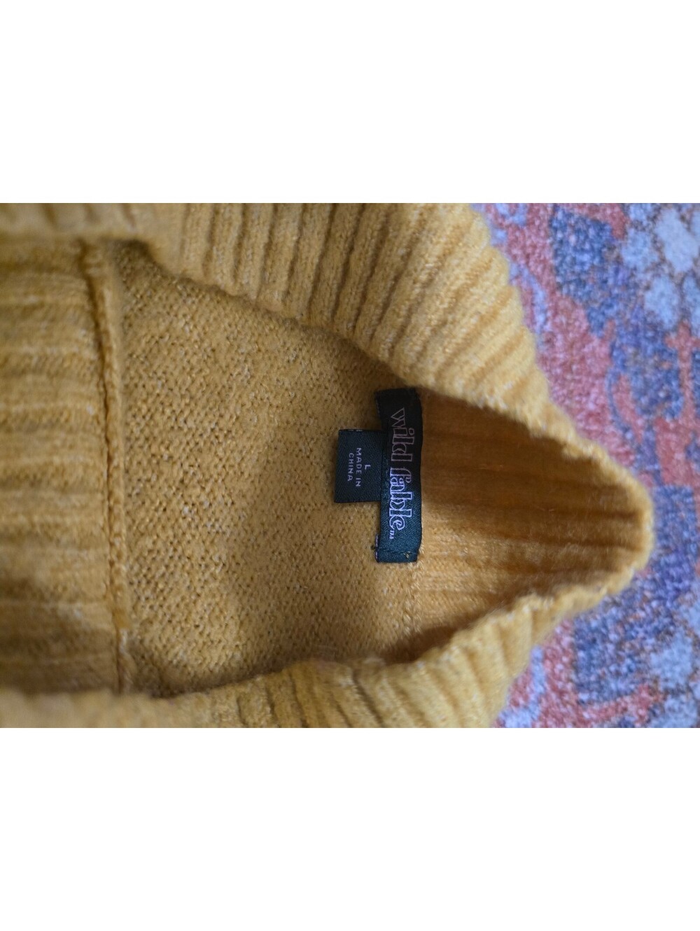 Wild Fable Mustard Yellow Mock Neck Balloon Sleeve Sweater - Picture 4 of 4